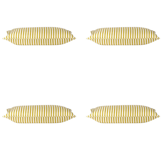 Pack of 4 Dandi Mustard Yellow & White Rectangle Cushion Covers