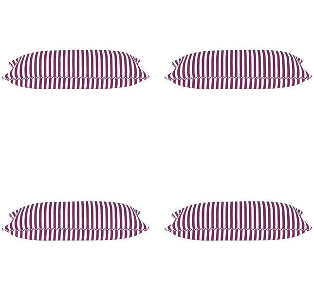 Pack of 4 Dandi Fuchsia Plum Purple & White Rectangle Cushion Covers