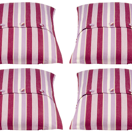 Pack of 4 Coste Fuchsia 50x50cm Striped Cushion Cover