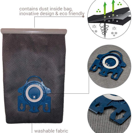 Reusable Vacuum Cloth Bags for Miele GN & FJM Vacuum Cleaners