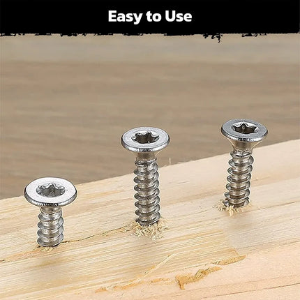 HORUSDY 324PCS Torx Wood Screws Assortment Kit Self Tapping with Storage Box