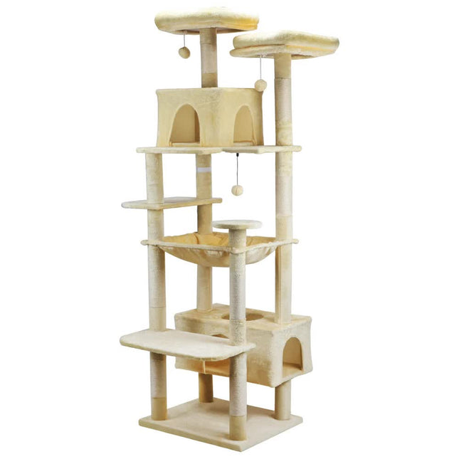 VaKa 184cm Road Cat Tree Tower Scratching Post Scratcher Condo with Big Hammock