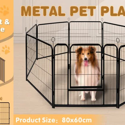 Pet Dog Playpen Puppy Exercise Cage Enclosure Fence Metal Outdoor 8 Panel