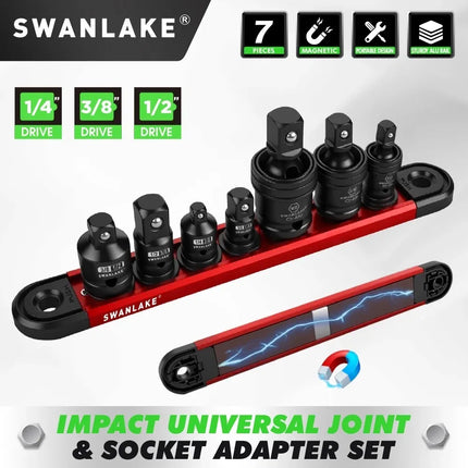 SWANLAKE 7PCS Magnetic Universal Joint Socket Adapter Set – Impact CR-V