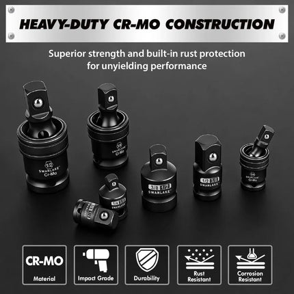 SWANLAKE 7PCS Magnetic Universal Joint Socket Adapter Set – Impact CR-V