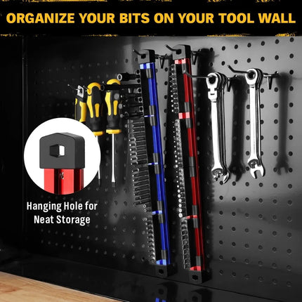 ELEAD 2Pcs Magnetic 1/4" Slidable Drill Bit Holder Screwdriver Organizer Garage