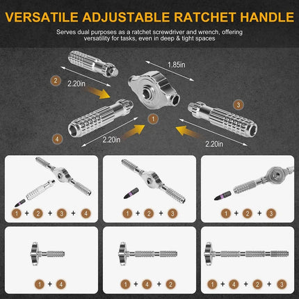 ELEAD 40in1 Ratchet Screwdriver Set Magnetic Precision Bits Adjustable T Handle