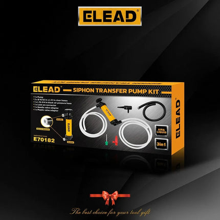 ELEAD Fuel Siphon Pump Oil Liquid Transfer Hand Pump Hose Kit Gas Air Manual