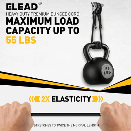 ELEAD 3/16" x 110FT Heavy Duty Bungee Cord Roll 5mm Marine Grade Shock Cord