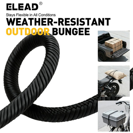 ELEAD 3/16" x 110FT Heavy Duty Bungee Cord Roll 5mm Marine Grade Shock Cord