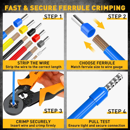ELEAD 1188Pcs Ferrule Crimping Tool Kit w/ Automatic Wire Stripper & Crimper