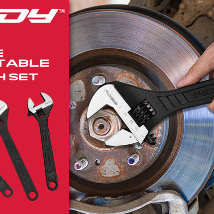 SEDY 4Pc Adjustable Wrench Set Shifter Heavy Duty SAE & Metric Household Repair