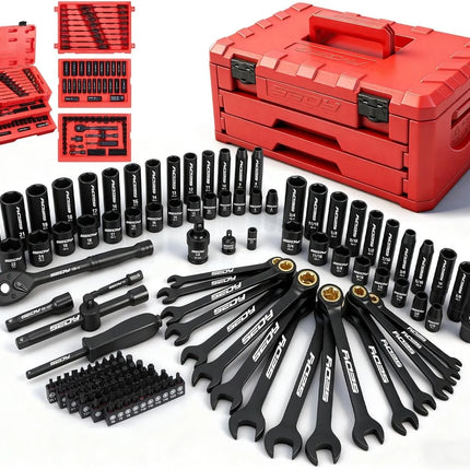 Mechanics Tool SAE/Metric 1/4" & 3/8" Drive Socket Adapters Combination Wrench