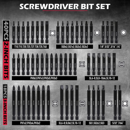 SEDY 235PC Screwdriver Bit Set Ratchet Handle Holders Security Bits Nut Drivers