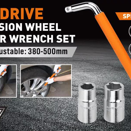 3Pcs Telescoping Lug Wrench 17/19mm 21/23MM Extendable Lug Wrench Tire Wrench