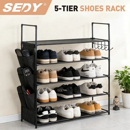 SEDY 5-Tier Shoe Rack Storage Organizer Shelves for 20–25 Pairs Bedroom Garage