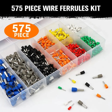 HORUSDY 575PCS Wire Crimp Connector Kit Pin End Bootlace Ferrule Terminals