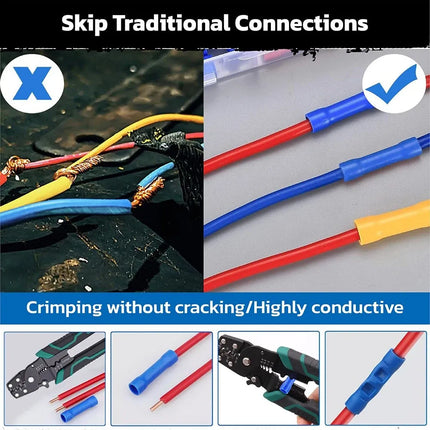 HORUSDY 308PCS Crimp Terminals Kit Ring Spade Butt Connector Set for Wiring