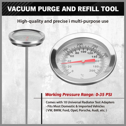 18PCS Radiator Pressure Tester Coolant Purge Refill Vacuum Cooling System Kit