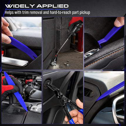 SEDY 18Pcs Auto Trim Removal Tool Kit Pick and Hook Set LED Magnetic Pickup