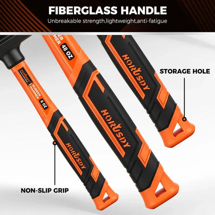 HORUSDY 4PCS Dead Blow Hammer Set Steel Shot Non-Slip Grip Carpentry & Tile