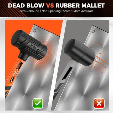 HORUSDY 4PCS Dead Blow Hammer Set Steel Shot Non-Slip Grip Carpentry & Tile