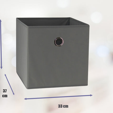SORTI 33x33x27 CM Grey 6-Pack Foldable Storage Cubes - Fabric Bookcase Organizers for Toys and More