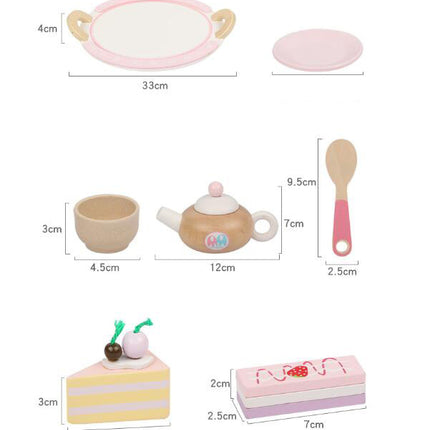 Kids Wooden Kitchen Tea Set Pretend Play
