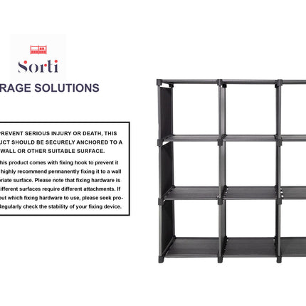 Storage Organizer, 9 Cubes, Wardrobe Closet Storage Shelves