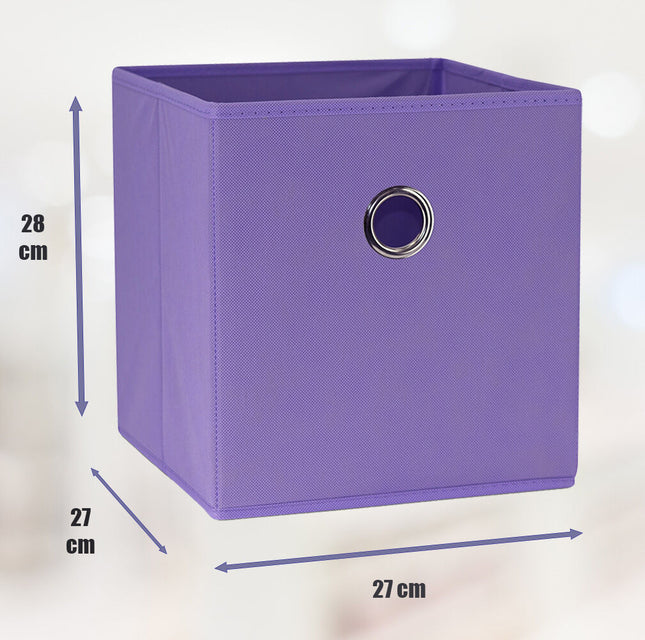 SORTI 27x28x27 CM Light Purple 8-Pack Foldable Storage Cubes - Fabric Bookcase Organizers for Toys and More