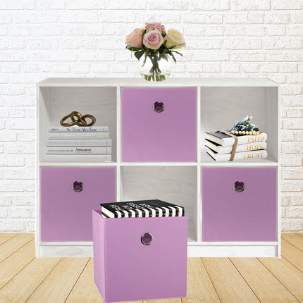 SORTI 27x28x27 CM Light Pink 8-Pack Foldable Storage Cubes - Fabric Bookcase Organizers for Toys and More