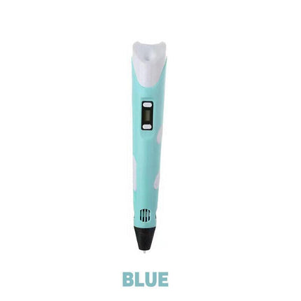 3D Printing Pen Drawing Pen Printer + LCD Screen + USB + 3 Free Filaments Gift - Purple