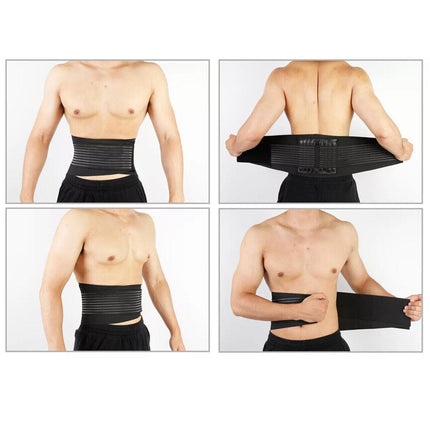 Posture Waist Trimmer Lumbar Lower Support Belt Pain Relief Back Brace Strap Au - L (90-109cm)