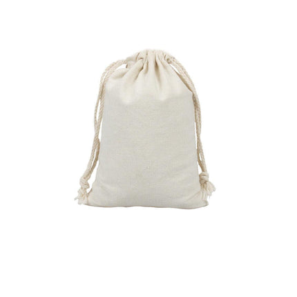 10X Canvas Cotton Drawstring Bags Linen Calico Tote Gift Storage Pouches - 25x35cm