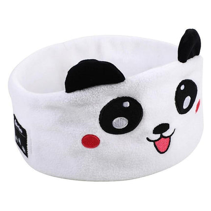 Cute Bluetooth Headband Headphones Wireless Sleep Music Mask with Mic - Yellow-Bear