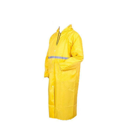 Unisex Waterproof Raincoat 2XL Size Lightweight Hooded Long Work Outdoor Overcoat - Navy