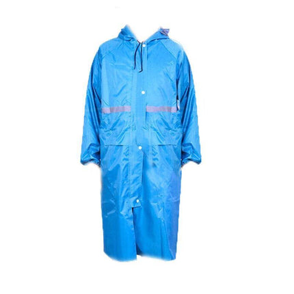 Unisex Waterproof Raincoat 2XL Size Lightweight Hooded Long Work Outdoor Overcoat - Navy