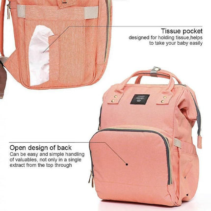 Luxury Multifunctional Diaper Nappy Backpack Maternity Mummy Changing Bag - Light Gray