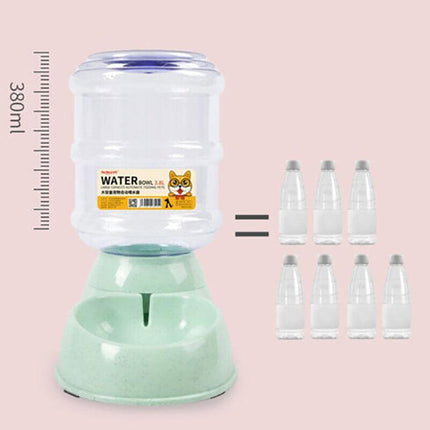 Automatic 3.8L Water Feeder Pet Dog Cat Puppy Dispenser Feeder Bowl Bottle - Green