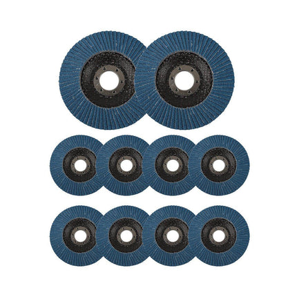10pcs Flap Disc 40/60/80/120 Grit Angle Grinder Wheel Set Durable Sanding Tool - 40 Grit