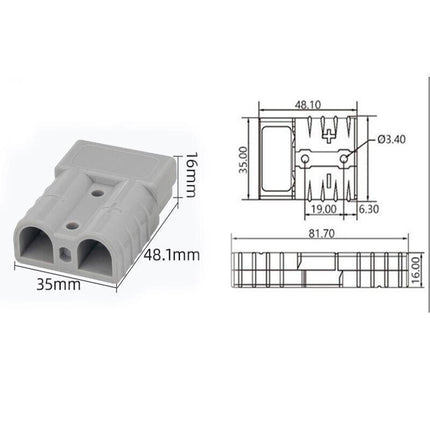 10PCS Anderson Style Plug 50A 12V 24V DC Connectors for Solar 4WD Battery Systems