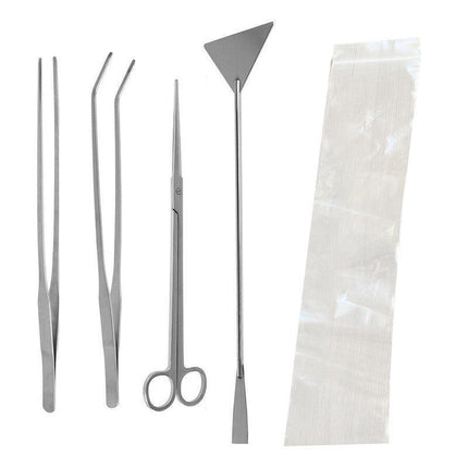 Stainless Steel Aquarium Tool Set Tweezers Scissors Spatula Kit 4 5 6PCS - 6PCS Tool + Bag