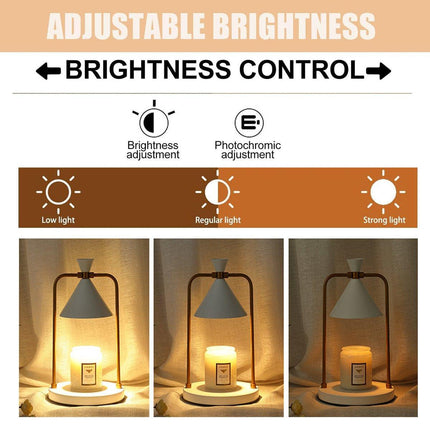 Retro Aromatherapy Table Lamp Dimmable Metal Scented Wax Lamp for Bedroom - Black