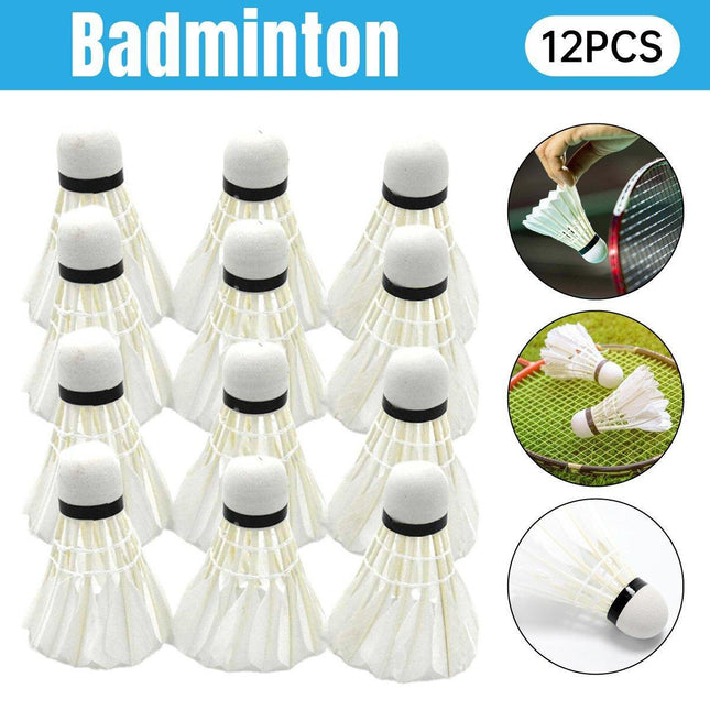 12 Pcs Badminton Shuttlecocks Durable Gooes Feather Badminton Ball For Training