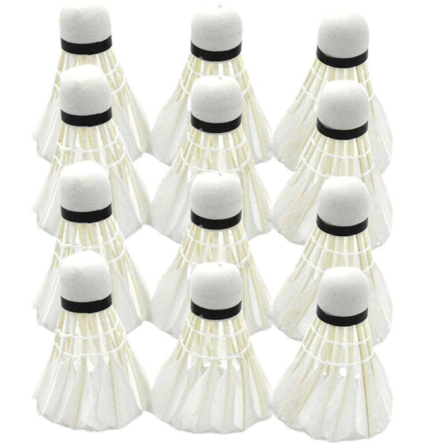 12 Pcs Badminton Shuttlecocks Durable Gooes Feather Badminton Ball For Training