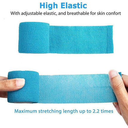 12× Multi-Size Self-Adhesive Cohesive Pet Bandage Wraps - 12PCS(10CM*4.5M)