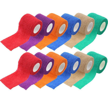 12× Multi-Size Self-Adhesive Cohesive Pet Bandage Wraps - 12PCS(10CM*4.5M)