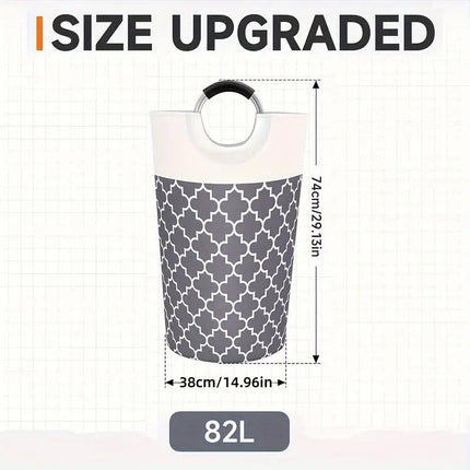 82L Large Capacity Laundry Basket for Dirty Clothes Toy Storage and Organizing - Black