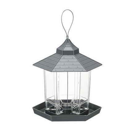 Garden Hanging Wild Bird Feeder Birds Gazebo Shape Container Waterproof Outdoor - Green
