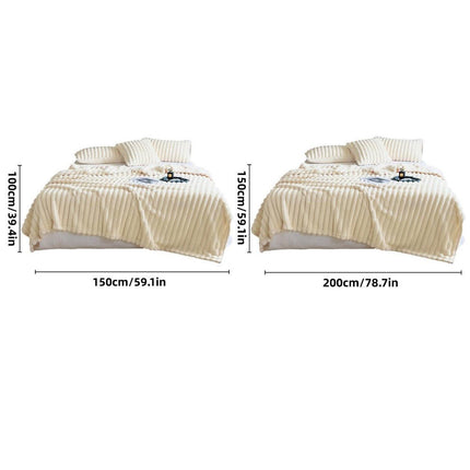 Plush Blanket Leisure Blanket Autumn Winter Warm Nap Throw Soft Cozy - White-100x150cm